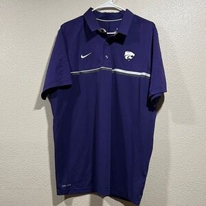 Nike Purple Kansas State Wildcats Polo with White & Silver Accents